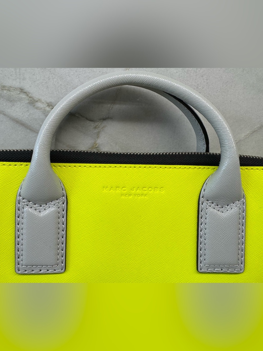 SOLD Marc Jacobs Snapshot Commuter 13 Laptop Bag Neon Yellow Saffiano Leather - Picture 11 of 16